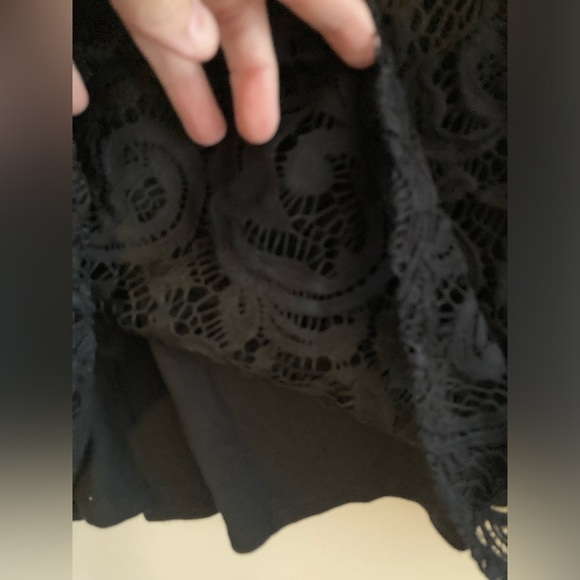 Adrianna Papell Black Lace Sleeveless Top Lined Layered Fairy Whimsigoth XXL 2X - Picture 4 of 5